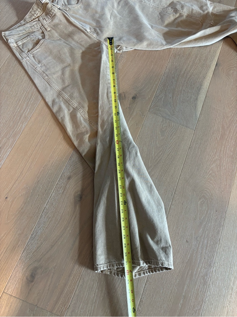 Free People We The Free Fable Low-Rise Twisted Bowed Jeans 32 Oat Latte NWT - Picture 17 of 17
